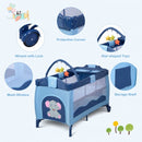 Portable Baby Crib Playpen Playard Pack Travel Infant Bassinet Bed Blue