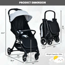 One-Hand Folding Portable Lightweight Baby Stroller with Aluminum Frame-Gray