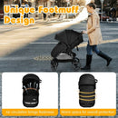 5-Point Harness Lightweight Infant Stroller with Foot Cover and Adjustable Backrest-Black