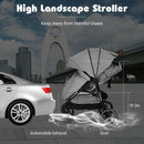 5-Point Harness Lightweight Infant Stroller with Foot Cover and Adjustable Backrest-Gray