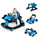 4-in-1 Foldable Activity Push Walker with Adjustable Height-Blue