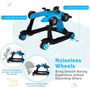 4-in-1 Foldable Activity Push Walker with Adjustable Height-Blue