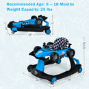 4-in-1 Foldable Activity Push Walker with Adjustable Height-Blue