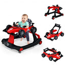 4-in-1 Foldable Activity Push Walker with Adjustable Height-Red
