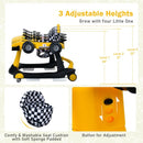 4-in-1 Foldable Activity Push Walker with Adjustable Height-Yellow