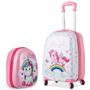 2 Pcs Kids Luggage Set 12" Backpack and 16" Kid Carry on Suitcase with Wheels