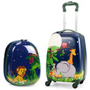 2 Pieces 12" and 16" Kids Carry on Suitcase Rolling Backpack School Luggage Set