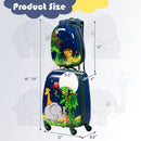 2 Pieces 12" and 16" Kids Carry on Suitcase Rolling Backpack School Luggage Set