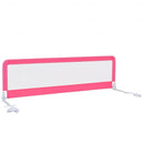 71 Inch Extra Long Swing Down Bed Guardrail with Safety Straps-Pink
