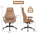 High Back Ergonomic Office Chair with Suede Fabric-Brown