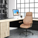 High Back Ergonomic Office Chair with Suede Fabric-Brown
