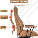 High Back Ergonomic Office Chair with Suede Fabric-Brown