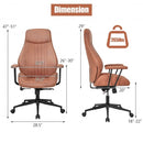 High Back Ergonomic Office Chair with Suede Fabric-Deep Brown