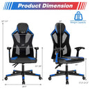 Gaming Chair with Adjustable Mesh Back-Blue