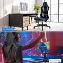 Gaming Chair with Adjustable Mesh Back-Blue