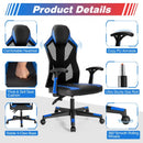 Gaming Chair with Adjustable Mesh Back-Blue
