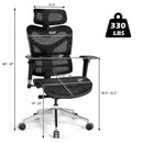Ergonomic Mesh Adjustable High Back Office Chair with Lumbar Support-Black