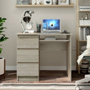 3-Drawer Computer Desk with Keyboard Tray-Oak