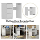 3-Drawer Computer Desk with Keyboard Tray-White