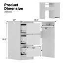 3-Drawer Computer Desk with Keyboard Tray-White