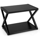 Desktop Printer Stand 2 Tiers Storage Shelves with Anti-Skid Pads Black