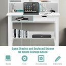 Home Office Computer Desk with Storage Shelves and Drawer Ideal for Working and Studying