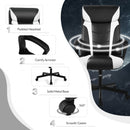 Swivel PU Leather Office Gaming Chair with Padded Armrest-White