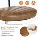 PU Leather Adjustable Office Chair  Swivel Task Chair with Backrest-Brown