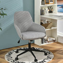 Linen Accent Adjustable Rolling Swivel Home Office Chair with Armrest-Gray