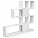 5-Tier Bookshelf Corner Ladder Bookcase with Storage Rack-White