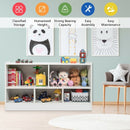 Kids 2-Shelf Bookcase 5-Cube Wood Toy Storage Cabinet Organizer-White