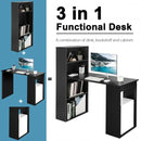 Computer Desk Writing Workstation Office with 6-Tier Storage Shelves-Black