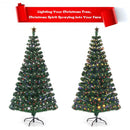 5'-6'7' LED Fiber Optic Artificial Christmas Tree w- Top Star-6'