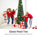 PVC Artificial Slim Pencil Christmas Tree-9'