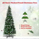 5 - 6 - 7.5 Feet Artificial Pencil Christmas Tree with Pine Cones