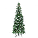 5 - 6 - 7.5 Feet Artificial Pencil Christmas Tree with Pine Cones