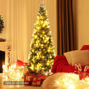 5 - 6 - 7.5 Feet Artificial Pencil Christmas Tree with Pine Cones