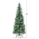 5 - 6 - 7.5 Feet Artificial Pencil Christmas Tree with Pine Cones