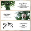 5 - 6 - 7.5 Feet Artificial Pencil Christmas Tree with Pine Cones