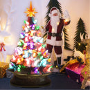 15" Pre-Lit Hand-Painted Ceramic Christmas Tree-Silver