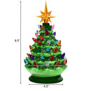 9.5 inch Prelit Hand-Painted Ceramic Battery Powered Christmas Tree