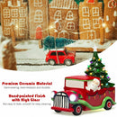 Pre-Lit Vintage Tabletop Ceramic Christmas Tree Truck with Battery