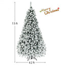 Pre-Lit Premium Snow Flocked Hinged Artificial Christmas Tree-7.5 ft