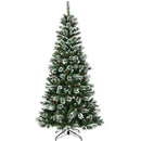 8 Feet Snow Flocked Artificial Christmas Hinged Tree