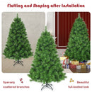 6 Feet Hinged Artificial Christmas Tree Holiday Decoration with Stand