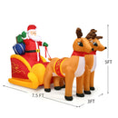 7.5 Feet Waterproof Outdoor Inflatable Santa with Double Deer and Sled