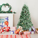 6 Feet Snow Flocked Artificial Christmas Tree with 715 Glitter PE and PVC Tips