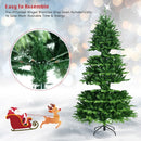 Realistic Pre-Lit Hinged Christmas Tree with Lights and Foot Switch-6 ft