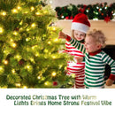 Pre-lit Hinged Christmas Tree wth Glitter Tips and Pine Cones-8 ft