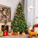Pre-Lit Hinged Lifelike Lush Artificial Christmas Tree with PVC Tips-9'